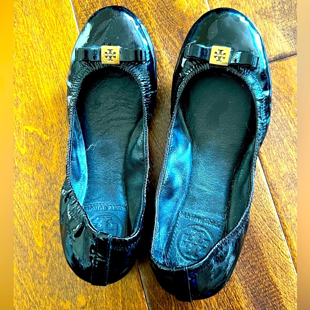 Tory Burch Eddie Ballet Flats with Bow *Retired Design.